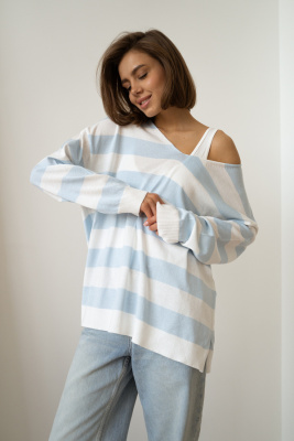 12-111059 Джемпер женский (48-52 170 Молочный 362 / Небесный 446)