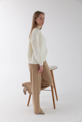 10-145011 Брюки женские 164 п/ш палаццо  (42-44 160 Бежевый св. (мшф 171320))